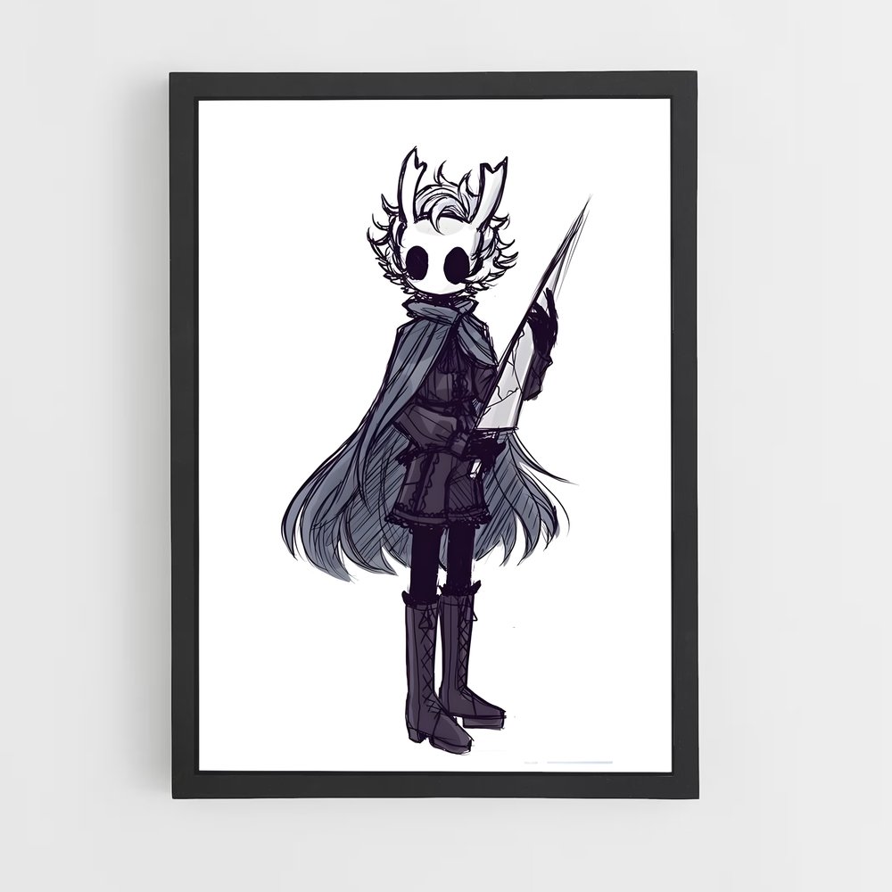 Poster La Guerrière Cornue – affiche Hollow Knight (vue 2)